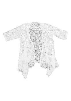 Agnes Orinda Plus Size Cardigans for Women Open Front 3/4 Sleeves Crochet Cover Ups Jackets