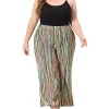 Agnes Orinda Plus Size Palazzo Pant for Women Boho Wide Leg Paper Bag Pants -Agnes Orinda Store Belk 854