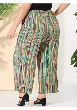 Agnes Orinda Plus Size Palazzo Pant for Women Boho Wide Leg Paper Bag Pants -Agnes Orinda Store Belk 857