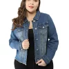 Agnes Orinda Women's Plus Size Classic Washed Front Frayed Denim Jacket 2 Agnes Orinda Women's Plus Size Classic Washed Front Frayed Denim Jacket -Agnes Orinda Store Belk 864