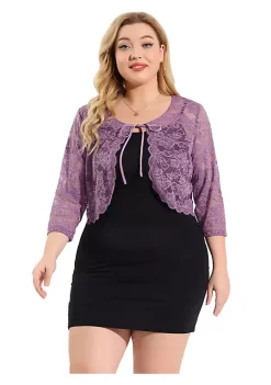 Agnes Orinda Shrug Top for Women's Plus Size Tie Front Floral Lace Office Sheer Crop Cardigan 19 Agnes Orinda Shrug Top for Women's Plus Size Tie Front Floral Lace Office Sheer Crop Cardigan -Agnes Orinda Store Belk 882