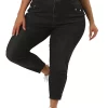 Agnes Orinda Women's Plus Size Denim Jeans Mid Rise Stretch Washed Skinny Casual Pants