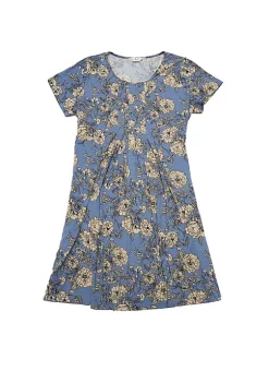 Agnes Orinda Women's Plus Size Short Sleeve Relaxed Fit Floral Midi Dress -Agnes Orinda Store Belk 943