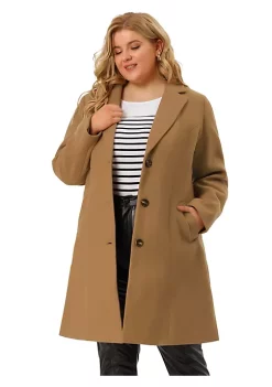Agnes Orinda Women's Plus Size Winter Coats Elegant Notched Lapel Single Breasted Trench Coat 22 Agnes Orinda Women's Plus Size Winter Coats Elegant Notched Lapel Single Breasted Trench Coat -Agnes Orinda Store Belk 96