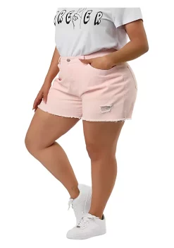 Agnes Orinda Women's Plus Size Denim Shorts High Waisted Raw Hem Stretched Distressed Jean Shorts -Agnes Orinda Store Belk 963
